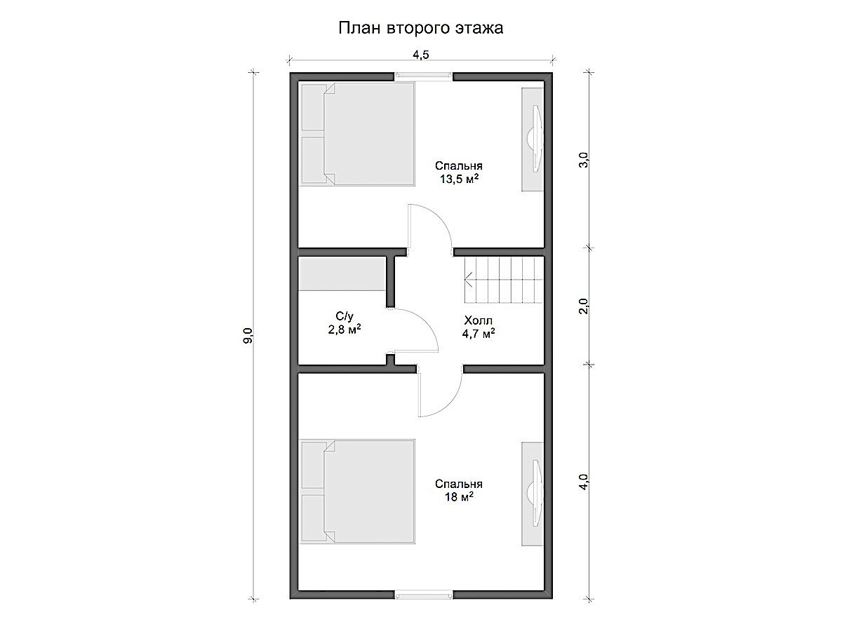 Дом из бруса 6х9 «Ждан»2