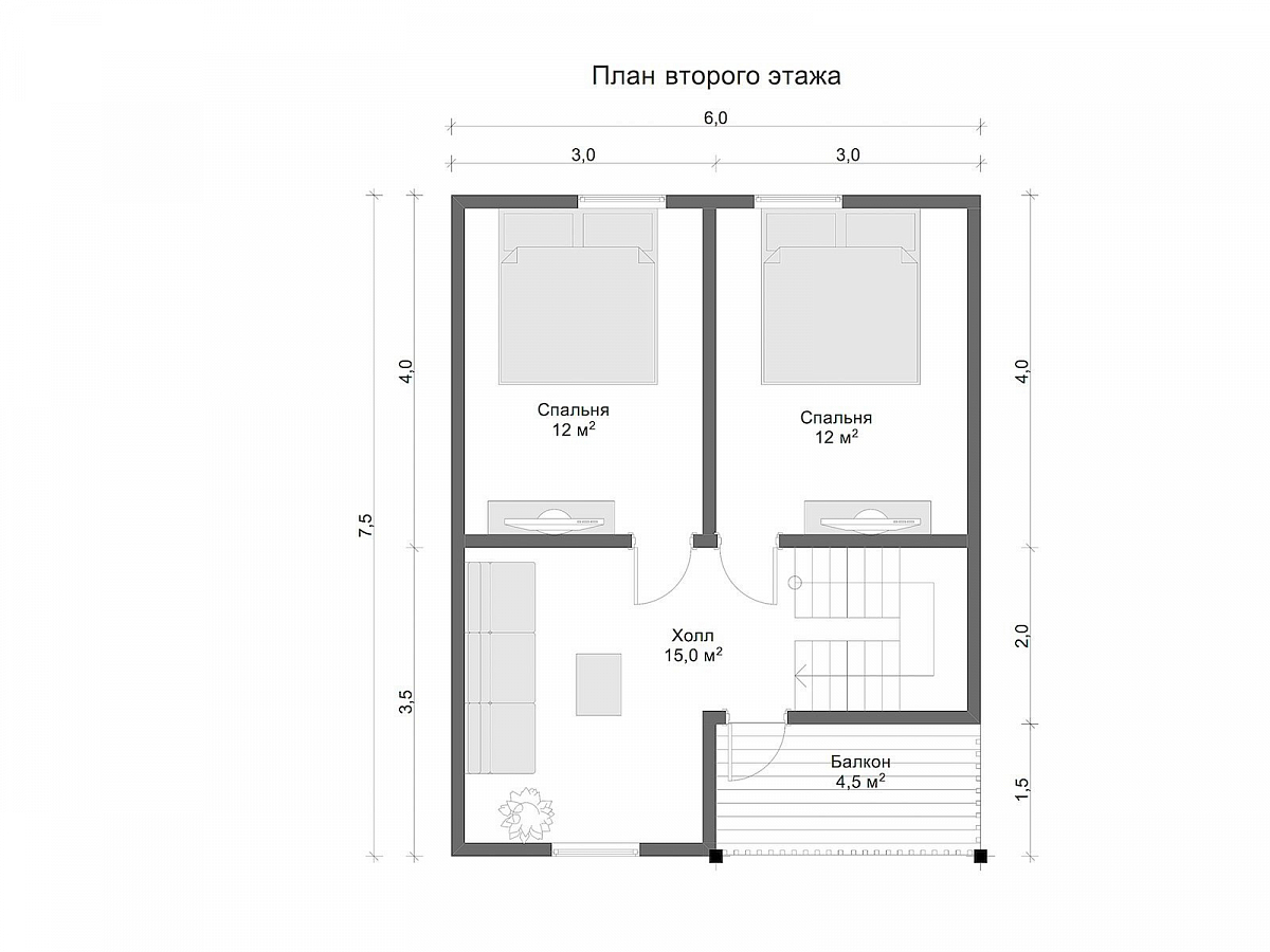 Дом из бруса 6х8 «Гаврило»2