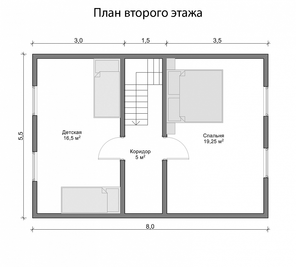 Дом из бруса 8х8 «Павел»2
