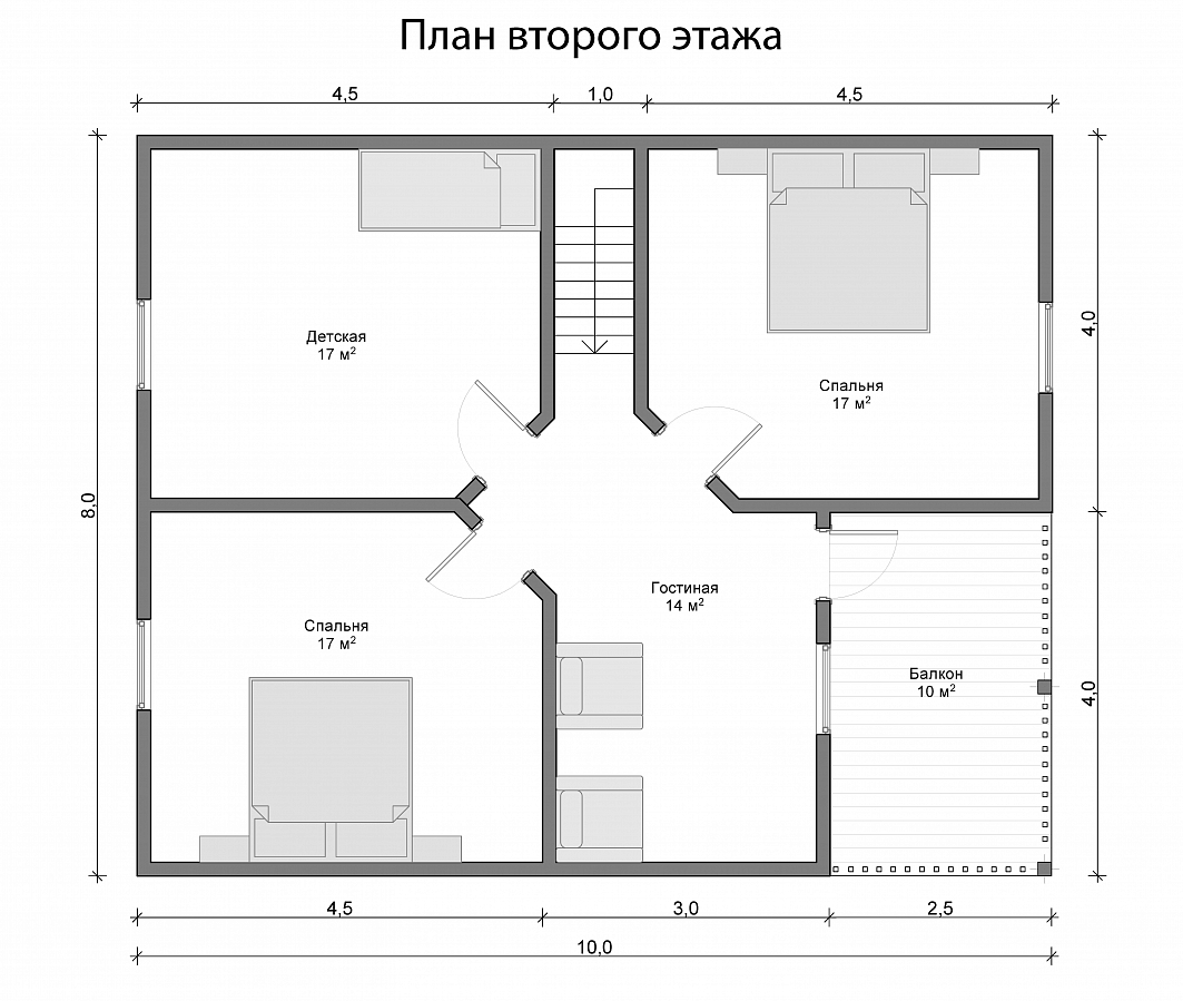 Дом из бруса 8х10 «Алатор»2