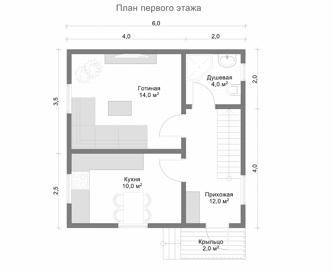 Дом из бруса 6х6 «Аникей»1