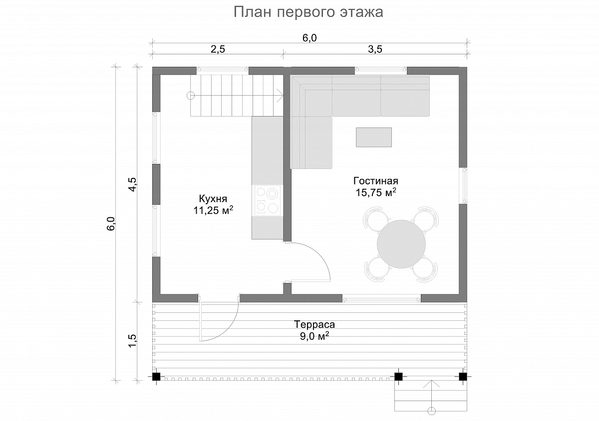 Дом из бруса 6х6 «Боян»1