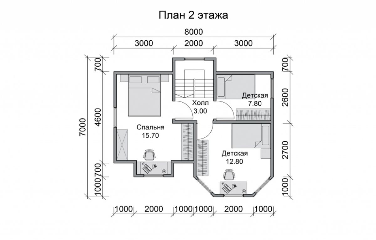 Дом из бруса 7х8 «Мирослав»6